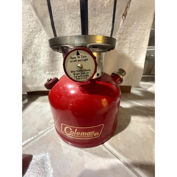 Vintage 1965 Red Coleman Lantern 12" Model 200 A Pyrex Glass Coleman Lantern Mod - Picture 2 of 16